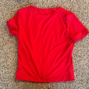 SHEIN Red Short Sleeve Crop Top